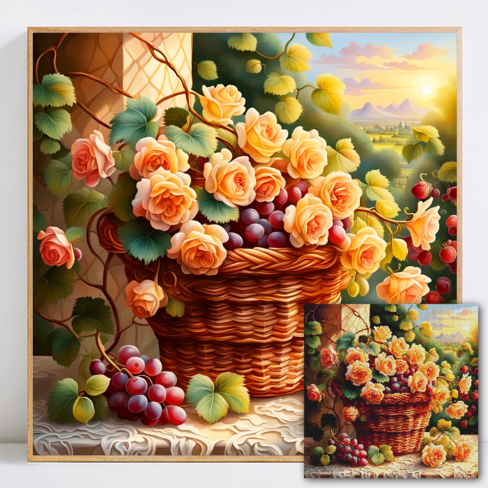 Flower Diamond Painting Kit Fu - Photo Mosaic Print ulasan dan harga
