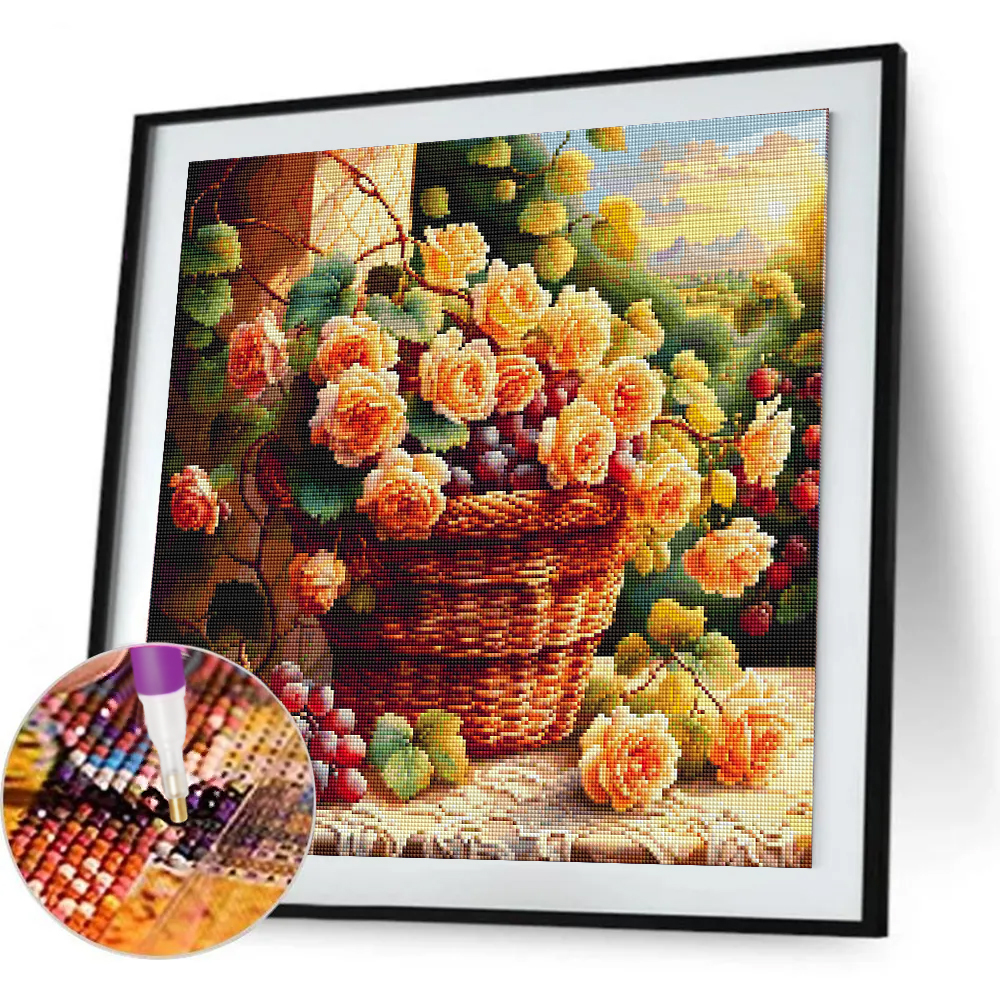 Flower Diamond Painting Kit Fu - Photo Mosaic Print ulasan dan harga