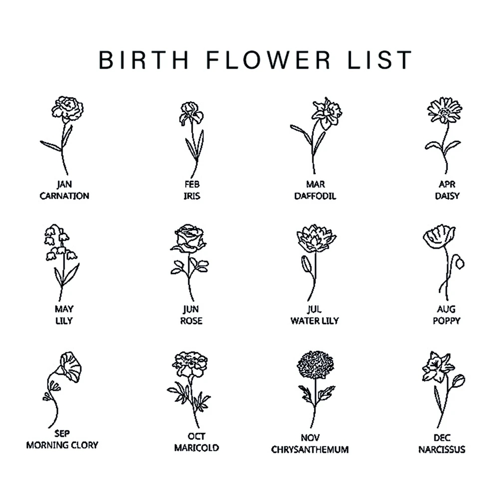 Custom Birth Month Flower Neck - Birth Flower Necklace ulasan dan harga