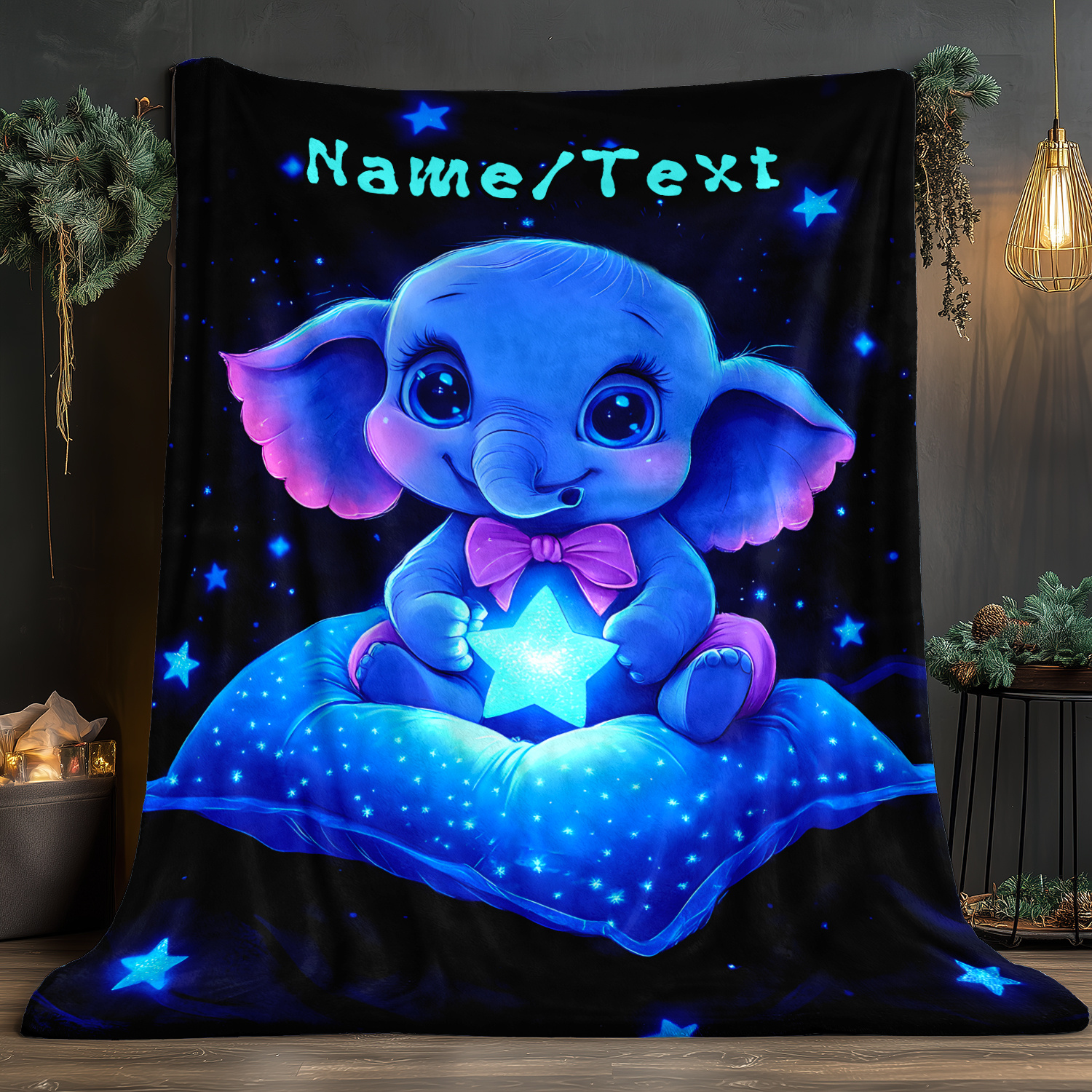 Personalized Cute Blue Elephan - Custom Night Sky ulasan dan harga