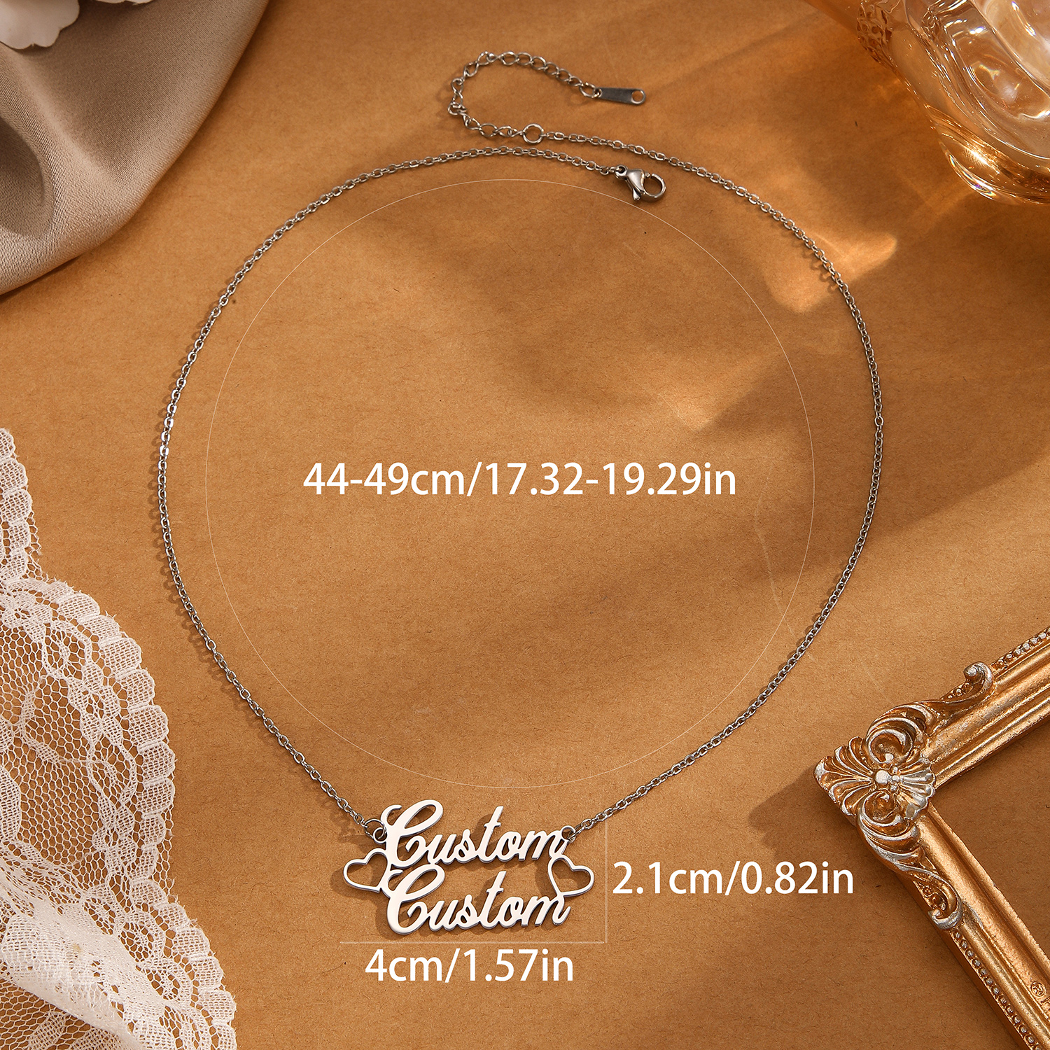 1pc Stainless Steel Customized - Name Necklace Custom ulasan dan harga