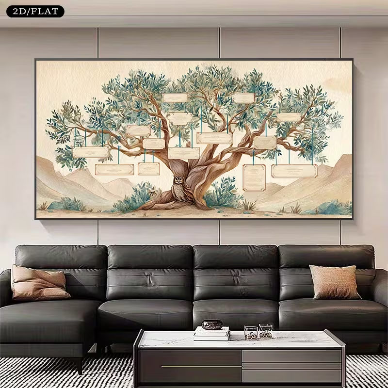 2D Flat, 2D Flat, Large Canvas - Family Tree Print ulasan dan harga