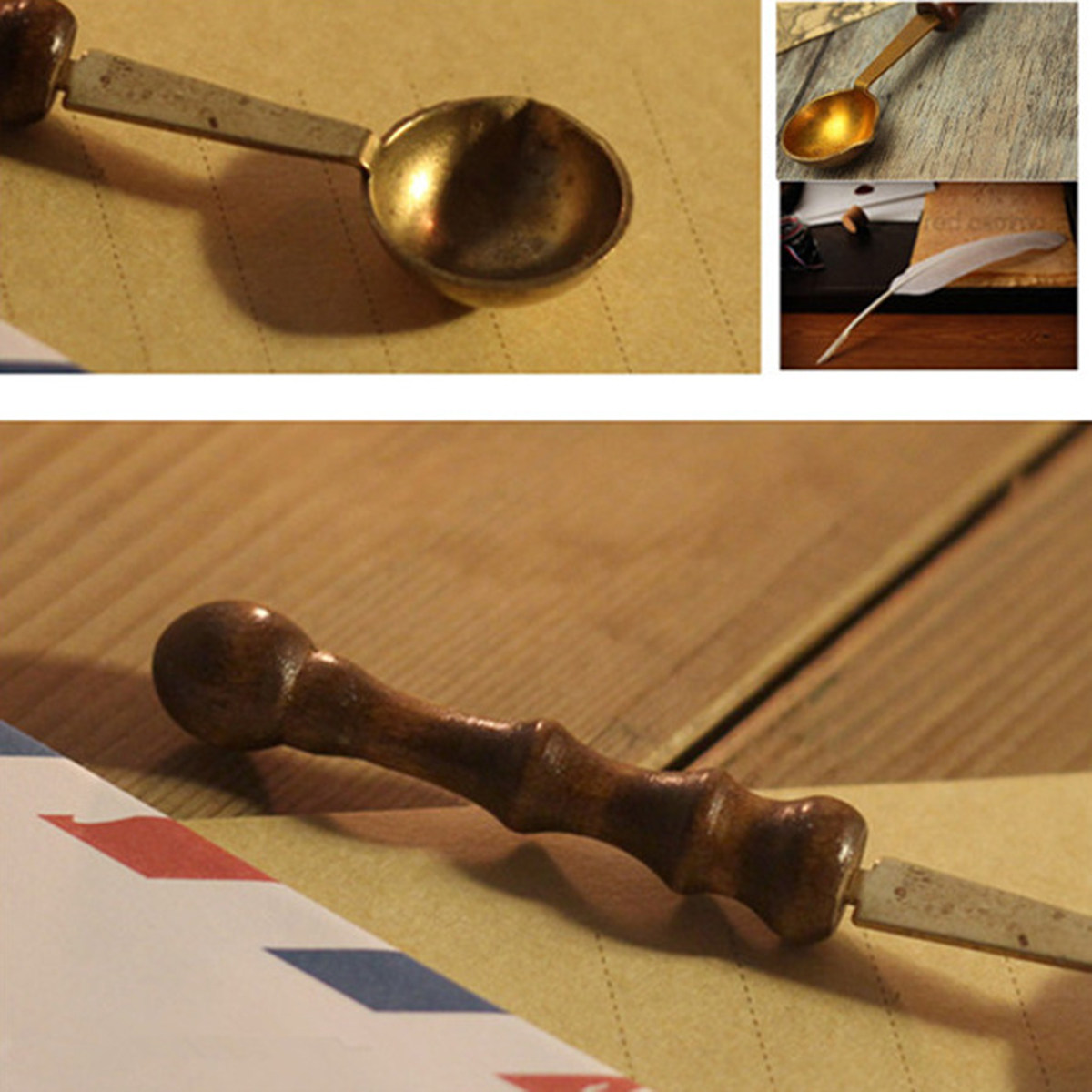 Premium Wood Handle Copper Wax - Wax Seal Letter Kit ulasan dan harga
