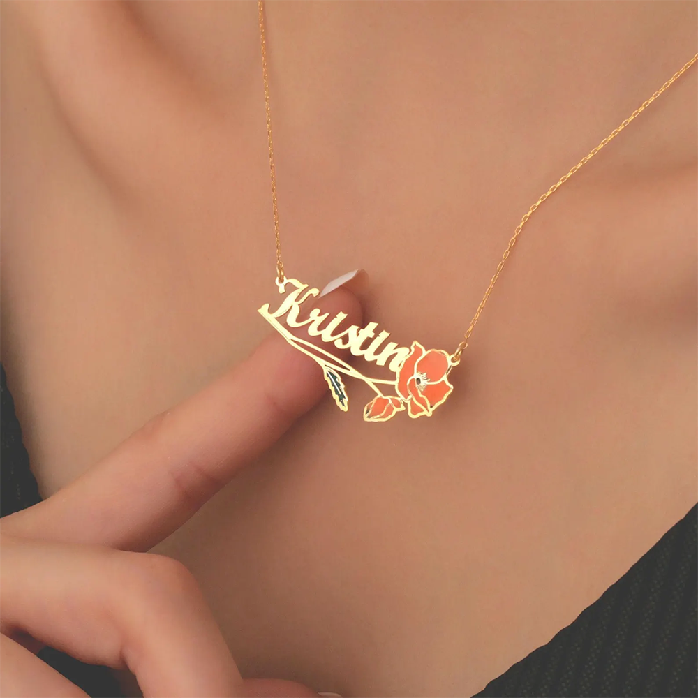 Personalized Colorfuls Birth F - Name Necklace Custom ulasan dan harga