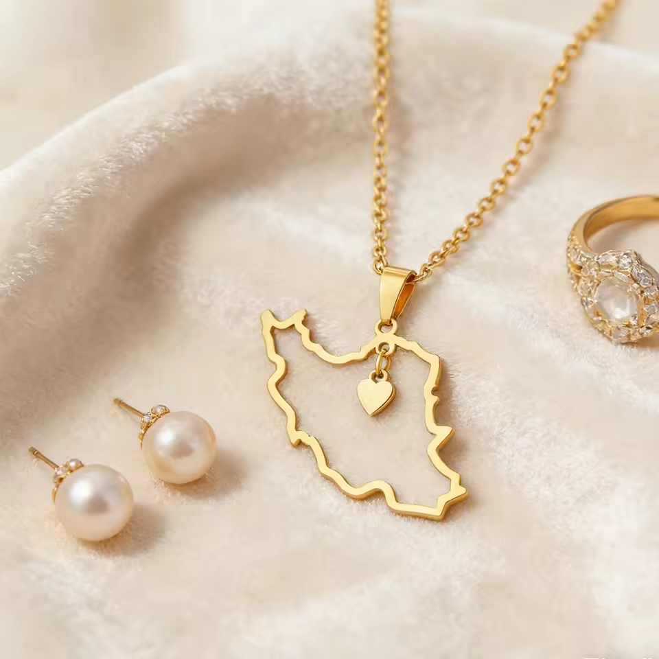 Lucktune Iran Map Pendant Neck - Custom Star Map ulasan dan harga