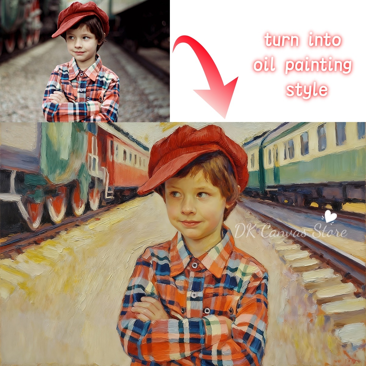 Personalized Custom Oil Painti - Pet Portrait Custom ulasan dan harga