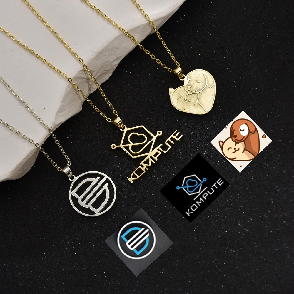 Custom Company Logo Necklace P - Name Necklace Custom ulasan dan harga