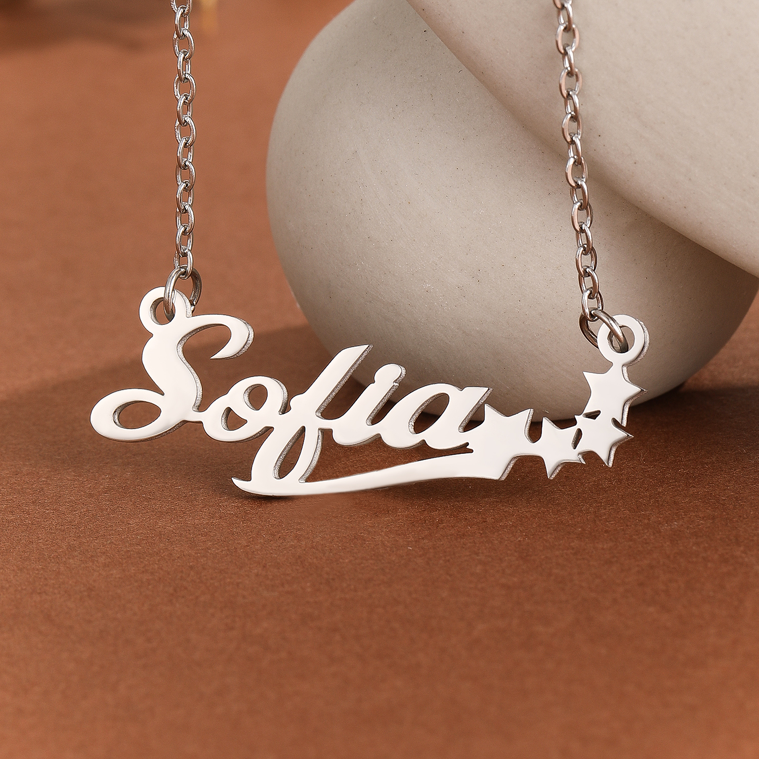 Stainless Steel Star Letter Pe - Name Necklace Custom ulasan dan harga