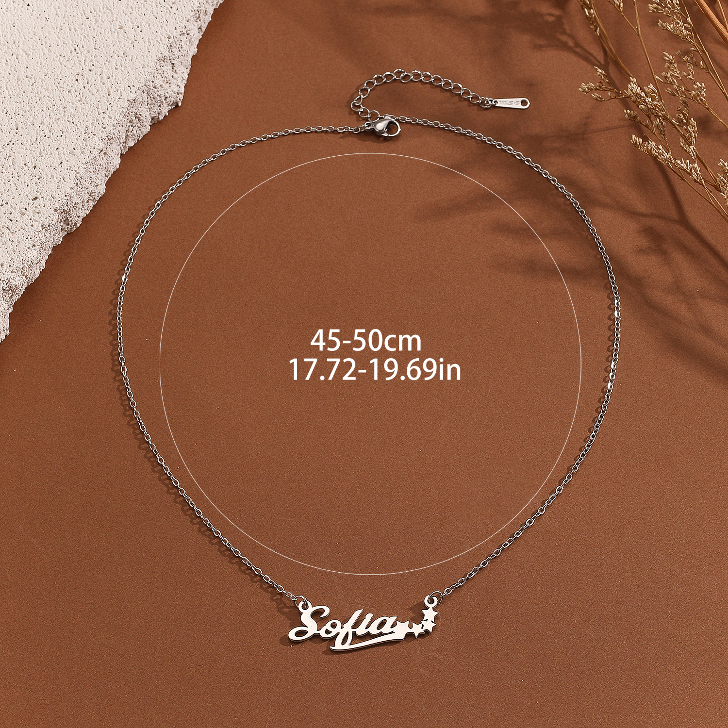 Stainless Steel Star Letter Pe - Name Necklace Custom ulasan dan harga
