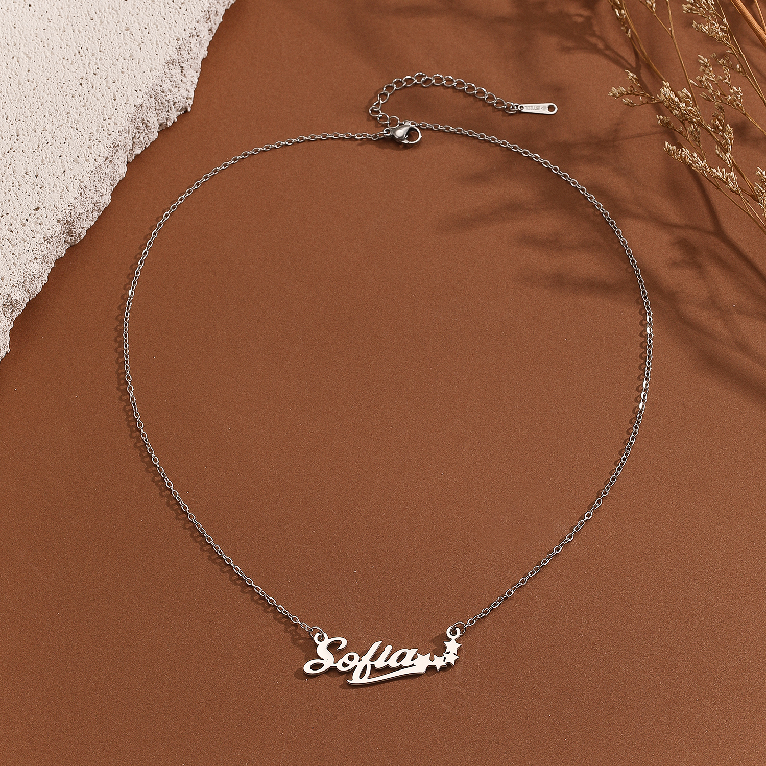 Stainless Steel Star Letter Pe - Name Necklace Custom ulasan dan harga