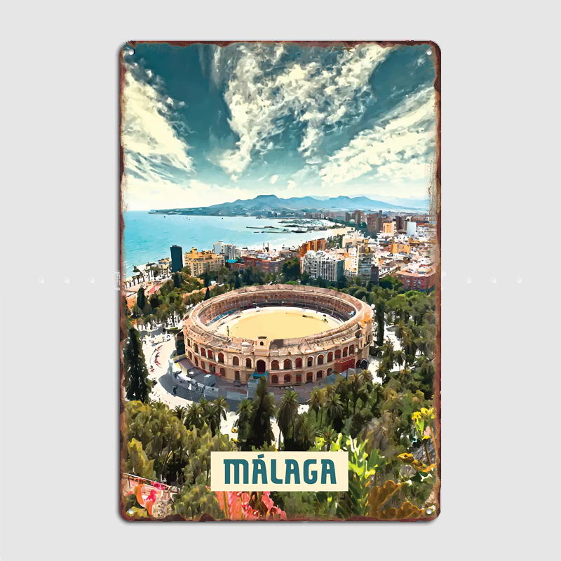 Málaga Vintage City Travel Pos - Custom Map Poster ulasan dan harga