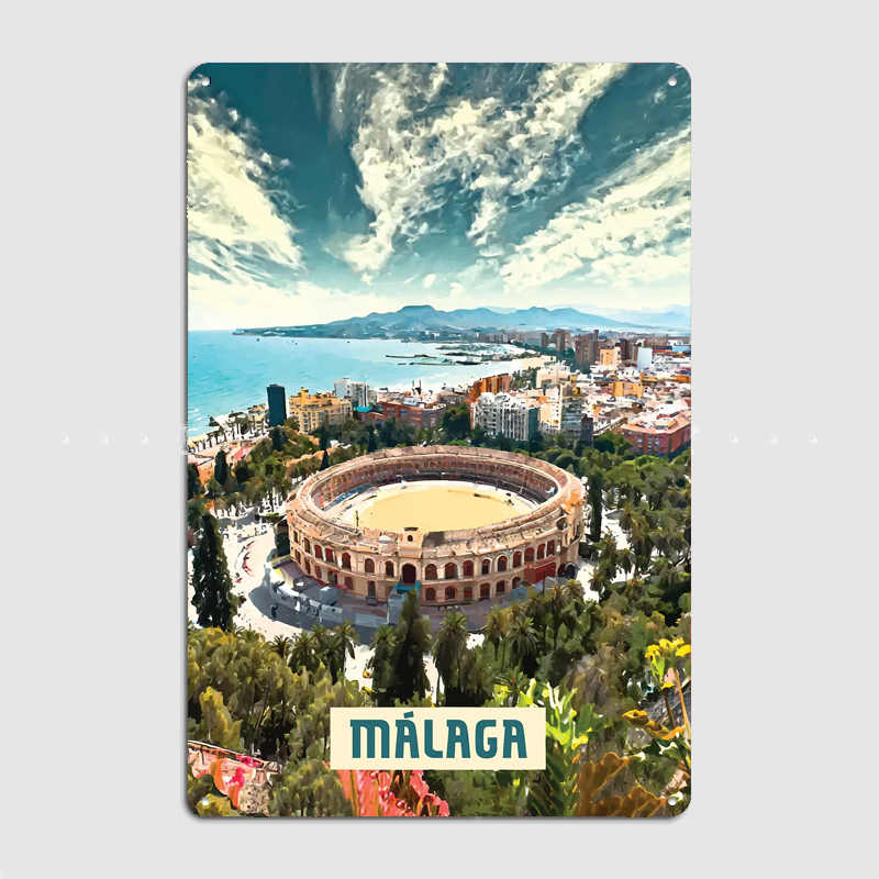 Málaga Vintage City Travel Pos - Custom Map Poster ulasan dan harga