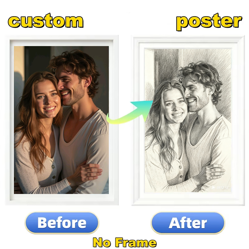 Custom photos to black and whi - Pet Portrait Custom ulasan dan harga