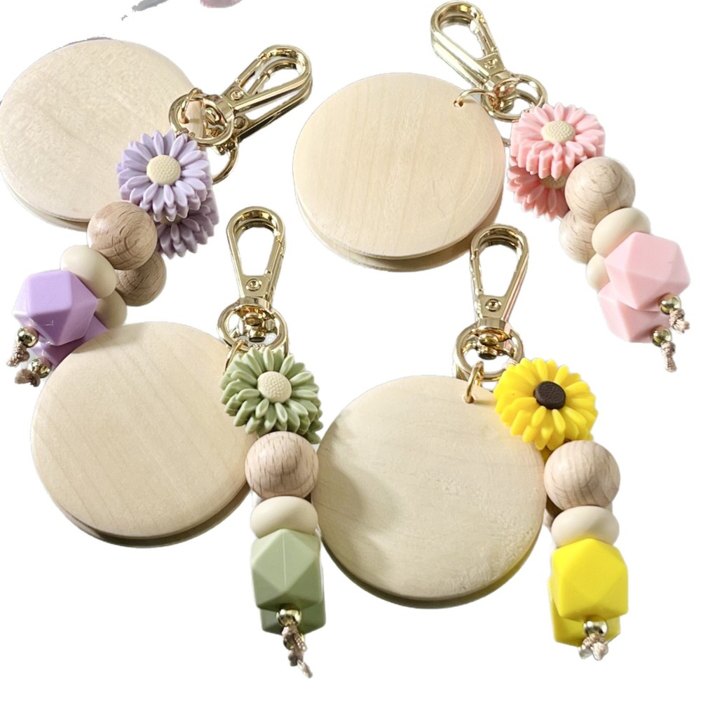 Creative Bamboo Pendant Keycha - Initial Ring Custom ulasan dan harga