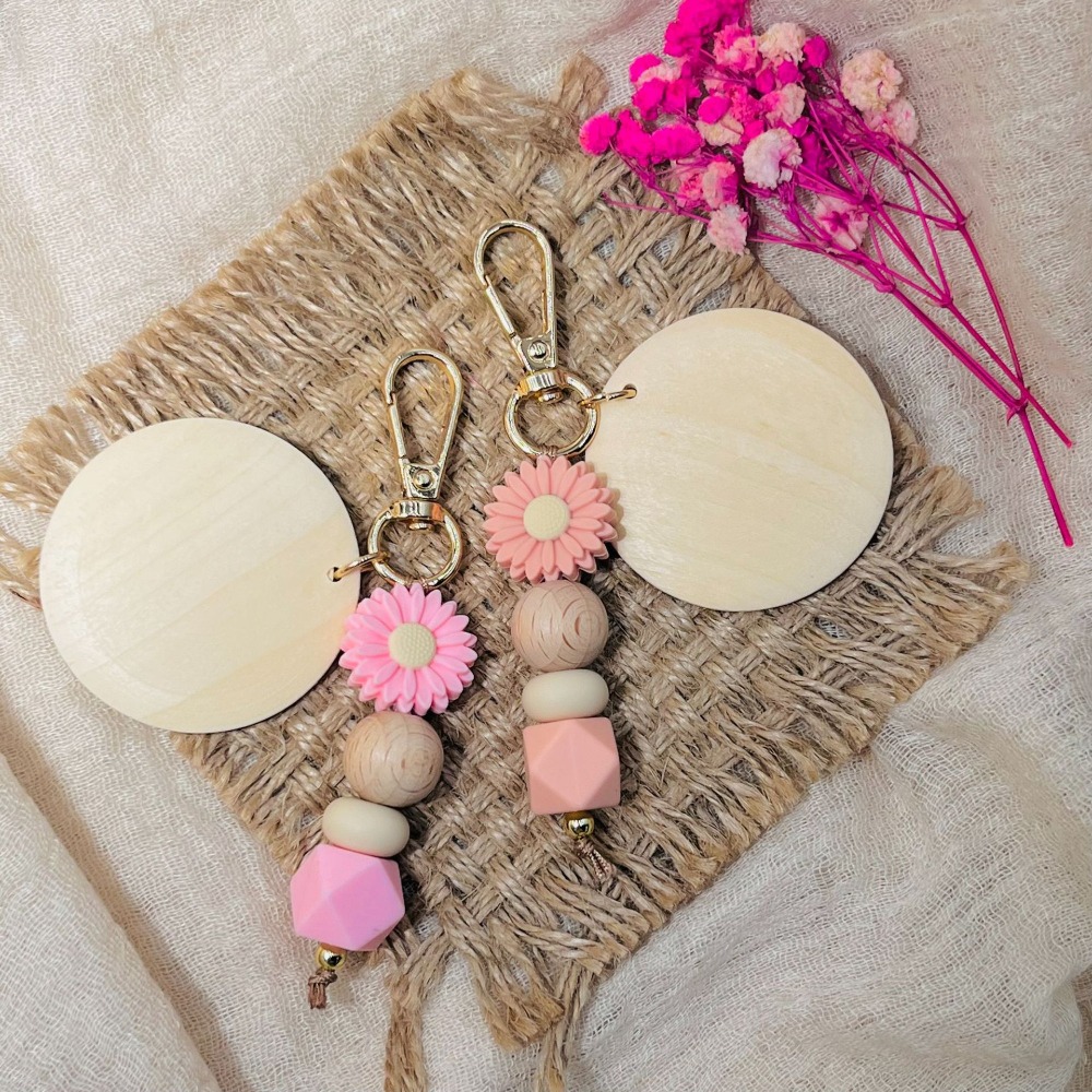 Creative Bamboo Pendant Keycha - Initial Ring Custom ulasan dan harga