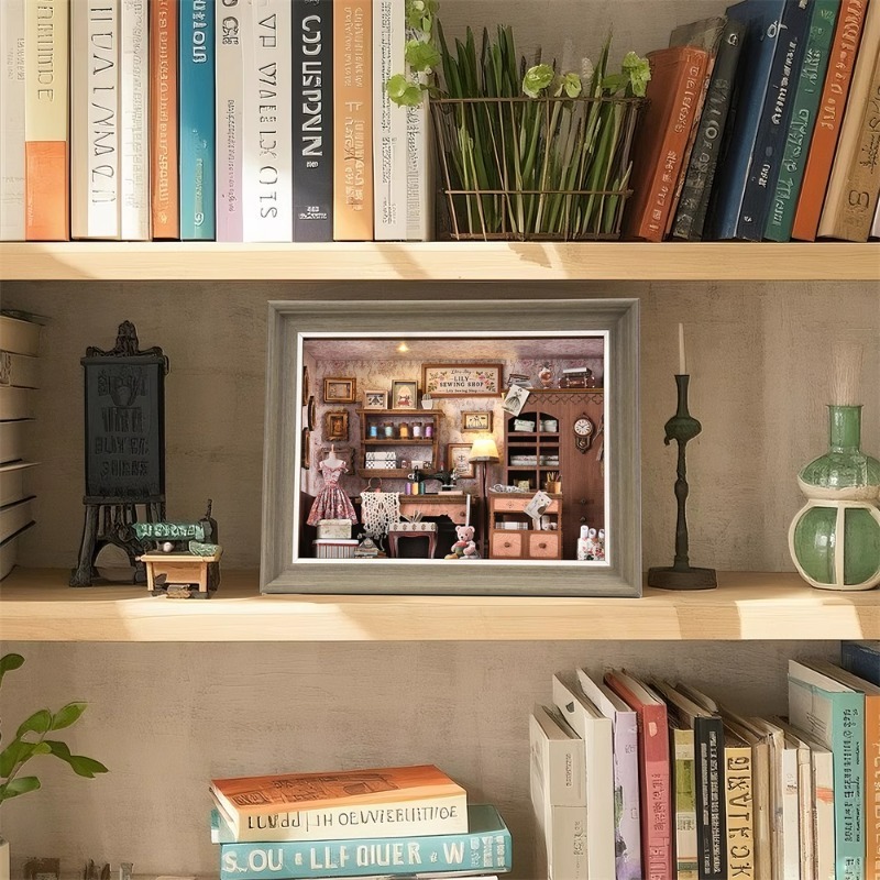 DIY Book Nook Kit 3D Miniature - Engraved Wood Frame ulasan dan harga