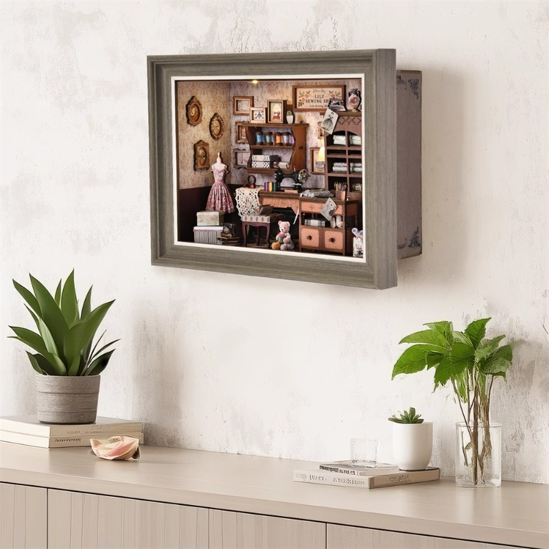 DIY Book Nook Kit 3D Miniature - Engraved Wood Frame ulasan dan harga