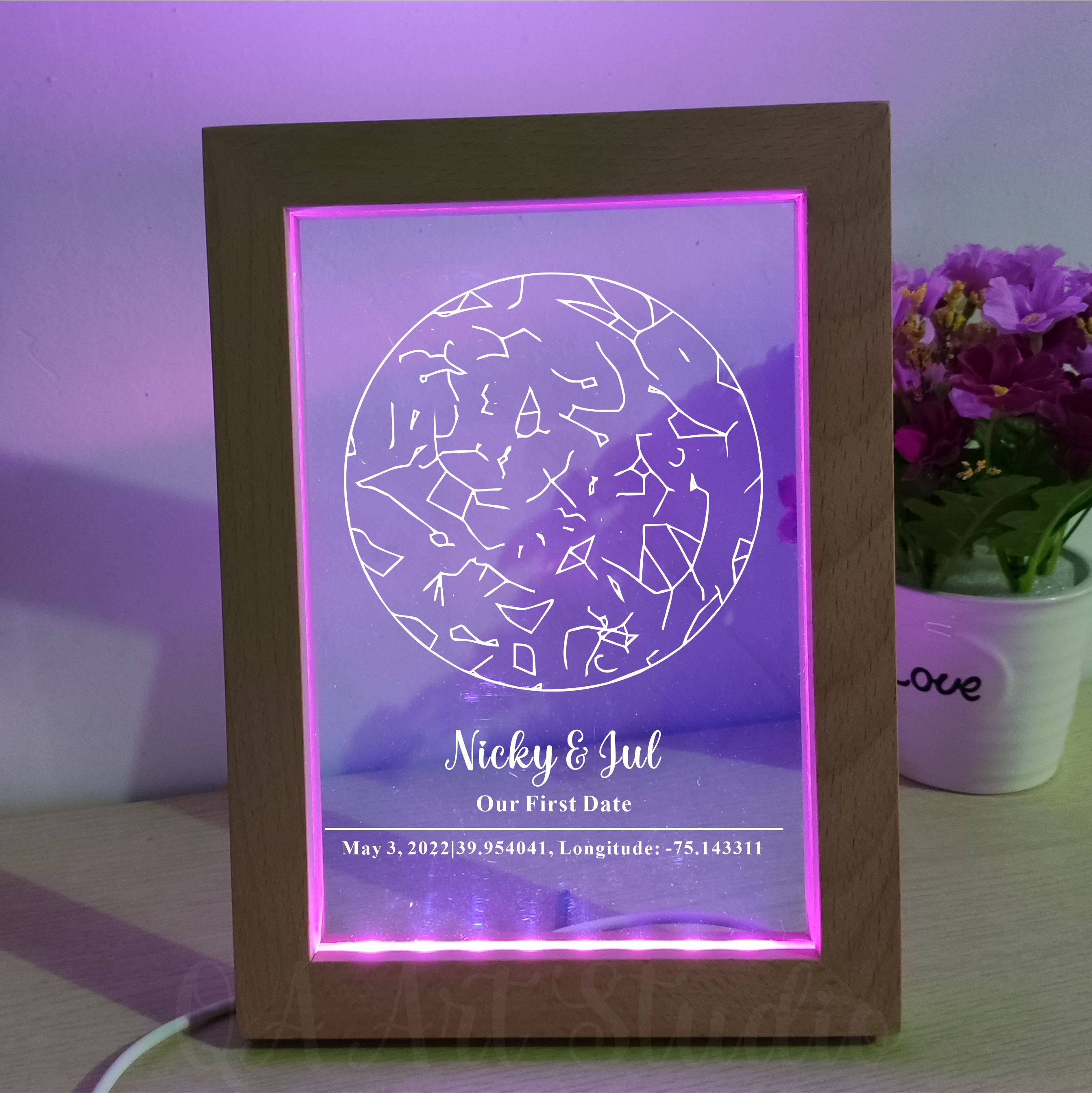 Personalized Wooden Acrylic Ni - Custom Star Map ulasan dan harga