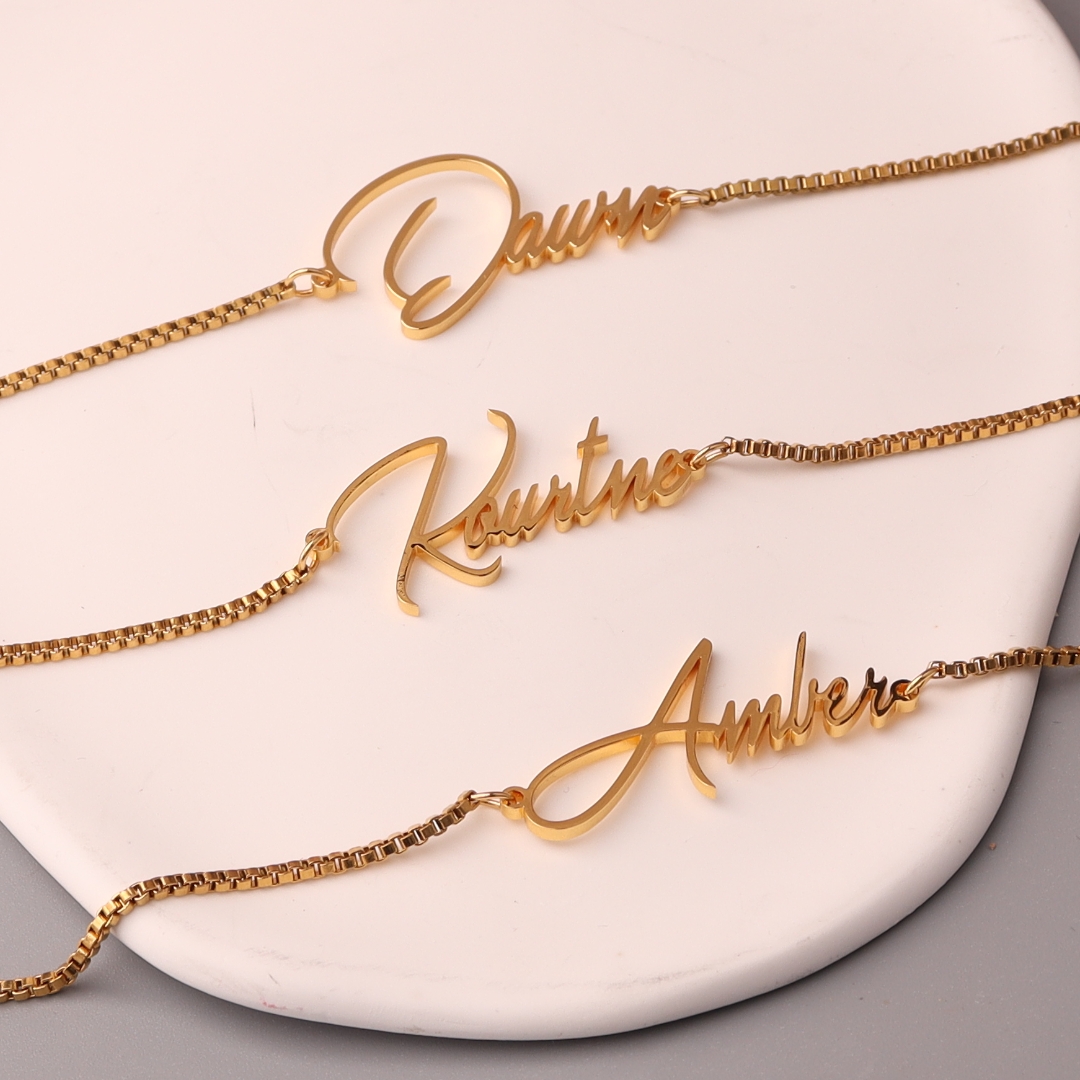 Personalised Gold Name Necklac - Personalized Name Box ulasan dan harga