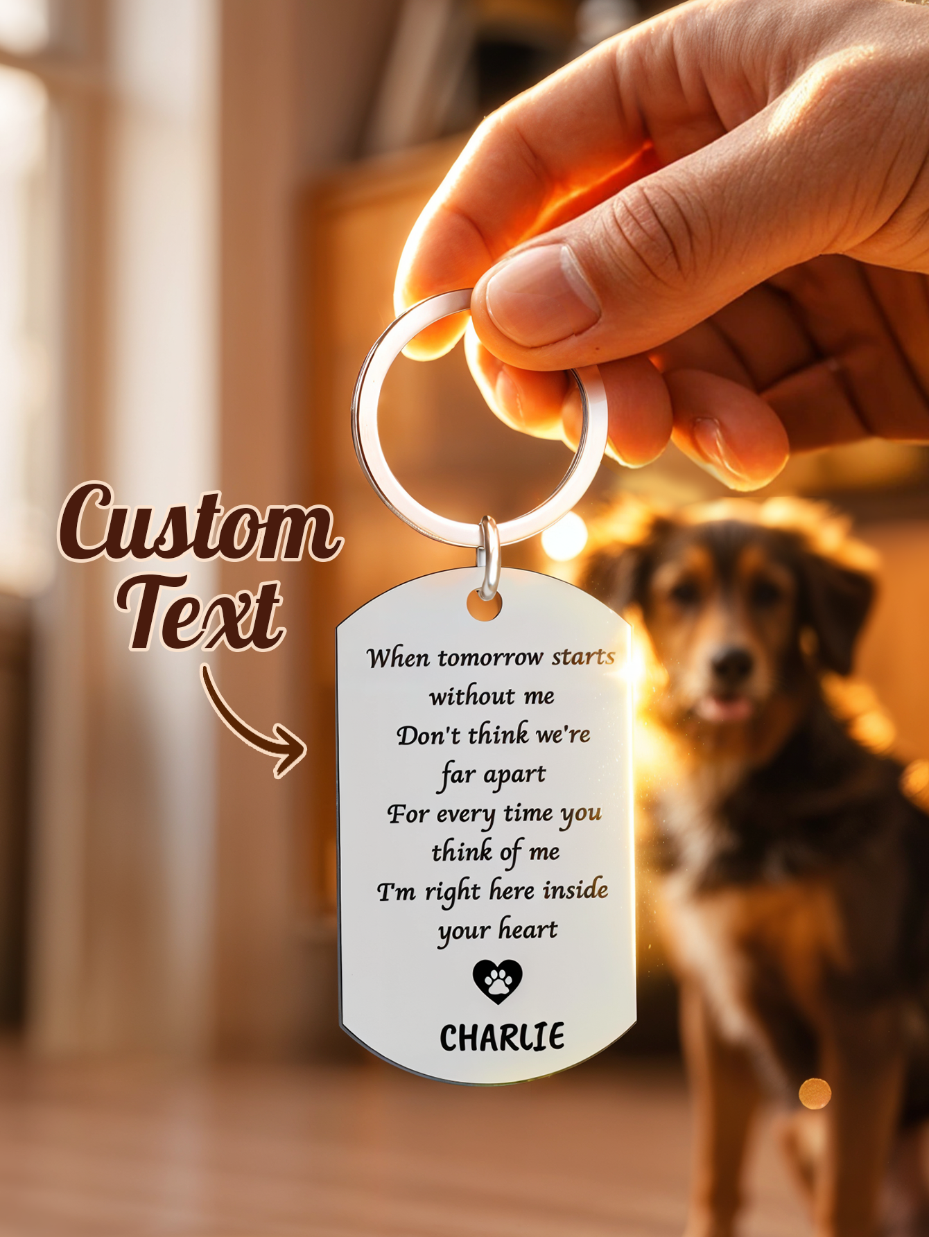 Personalized Pet Photo Keychai - Pet Portrait Custom ulasan dan harga