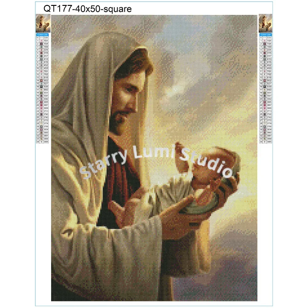 5D Full Square Painting God Mo - Photo Mosaic Print ulasan dan harga