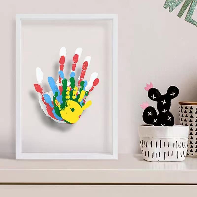 1 Set Family Handprint Photo F - Engraved Wood Frame ulasan dan harga