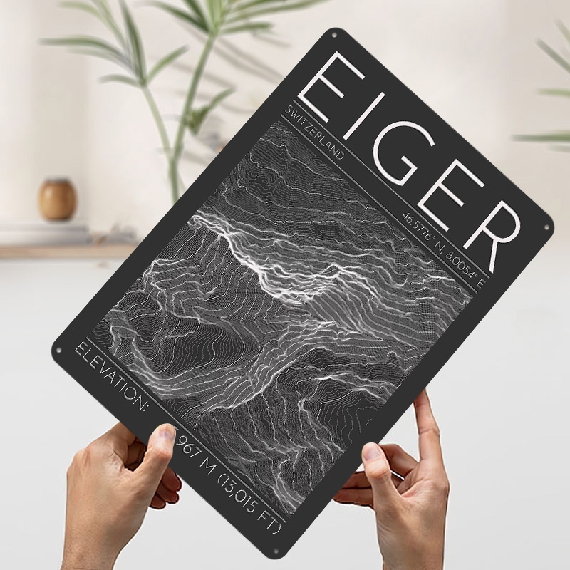 Eiger Mountain Topographic Con - Custom Map Poster ulasan dan harga