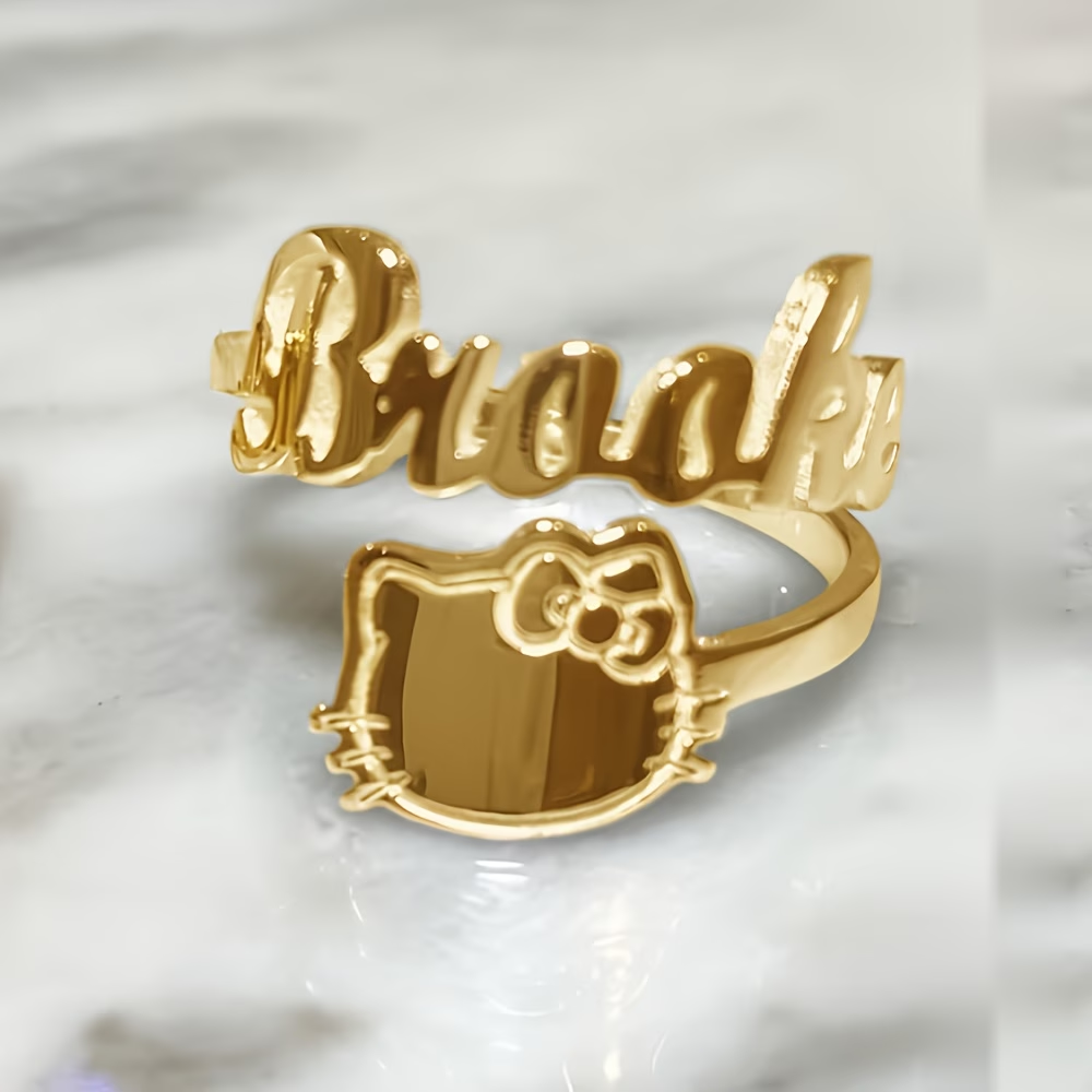 Custom Bow Hello Kitty Name Ad - Initial Ring Custom ulasan dan harga