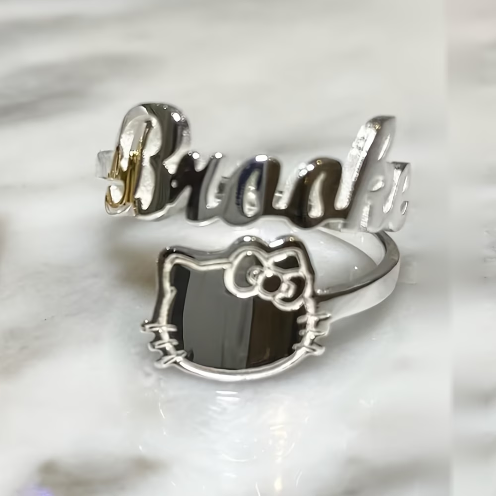 Custom Bow Hello Kitty Name Ad - Initial Ring Custom ulasan dan harga
