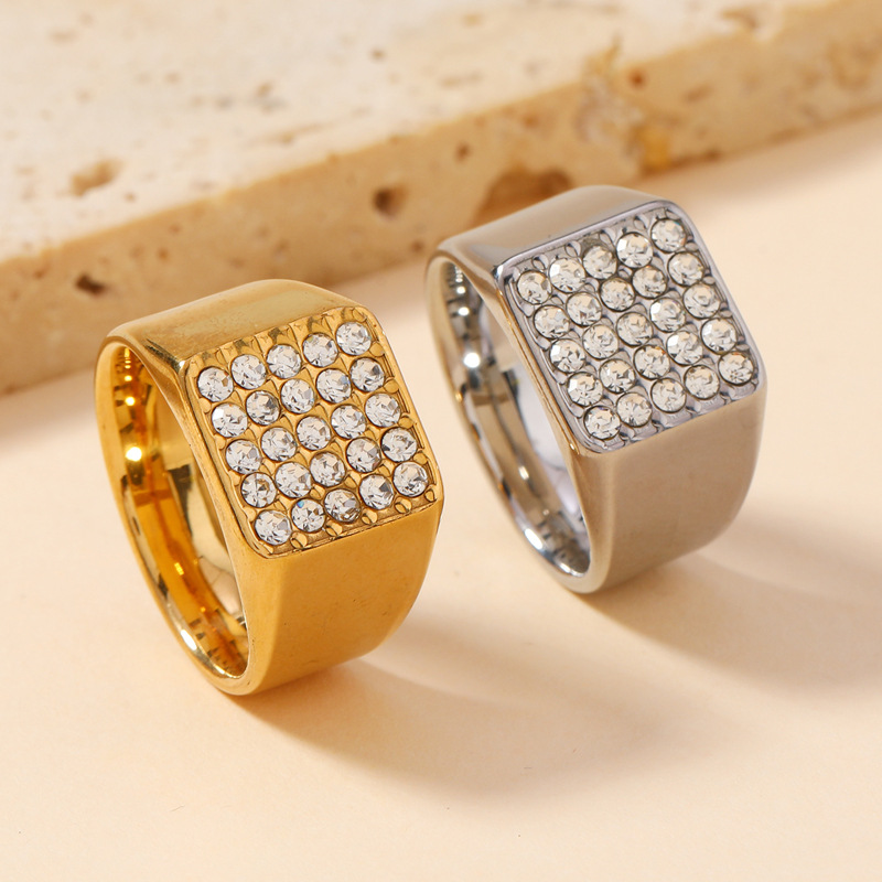 14mm Delicate Shiny Cubic Zirc - Initial Ring Custom ulasan dan harga
